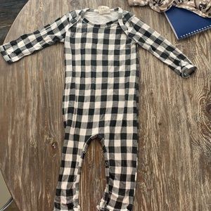SpearmintLove Black and White gingham onesie